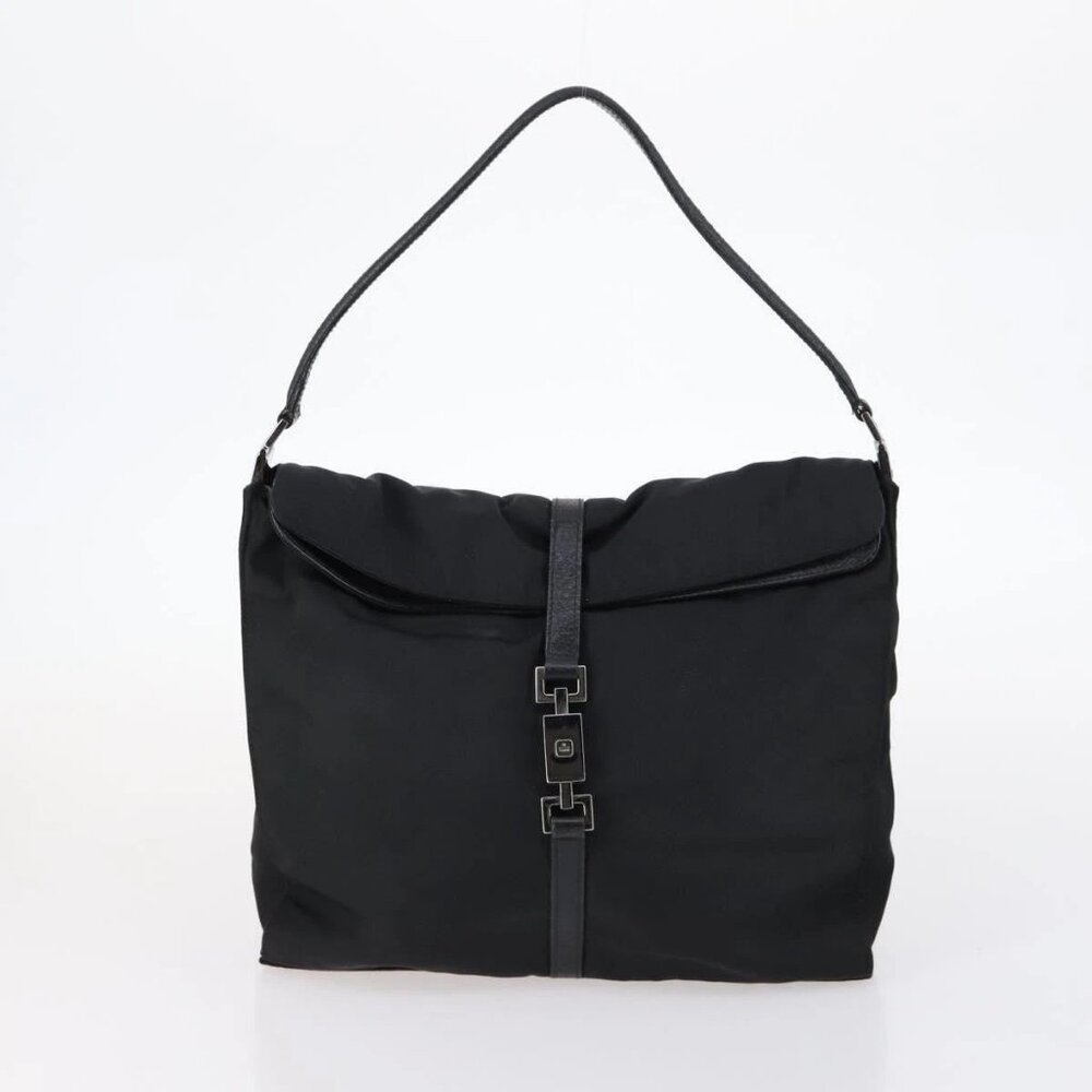 GUCCI Bamboo Jackie Shoulder Bag Nylon 6 Set Black Auth bs29393 - Picture 12 of 16